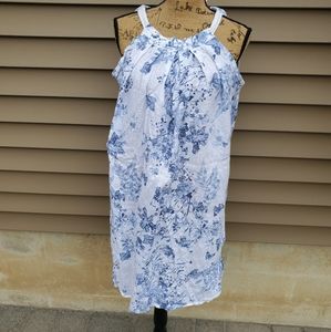 Italy Italiano LINEN BLUE DRESS ITALIAN VTG